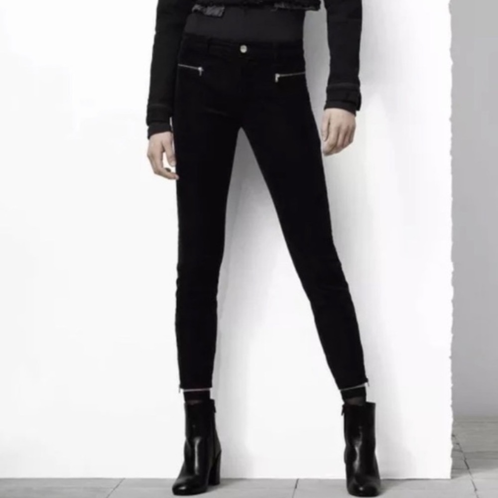 J Brand | Like new Iselin Black Skinny Velveteen Cord Zip Pants size 27